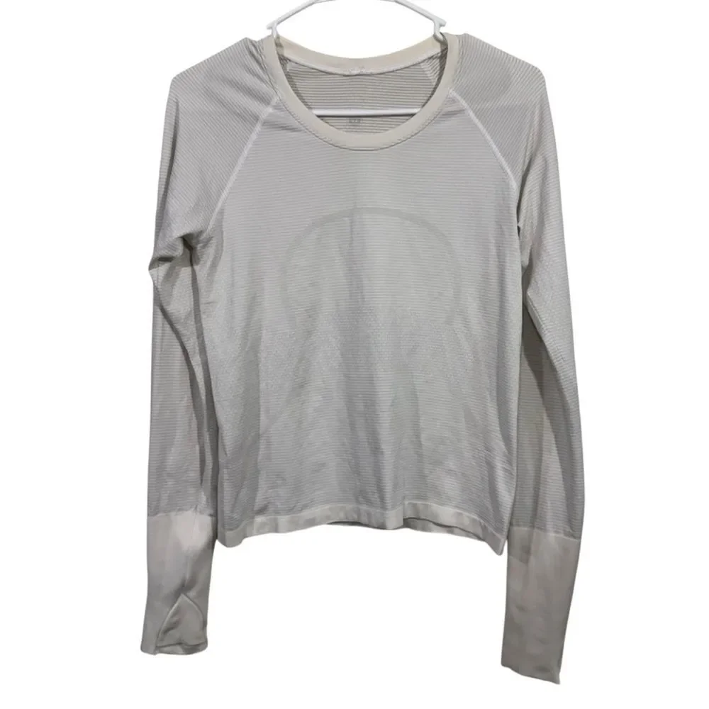 LuLuLemon White Swiftly Tech Long Sleeve Athletic T-Shirt
